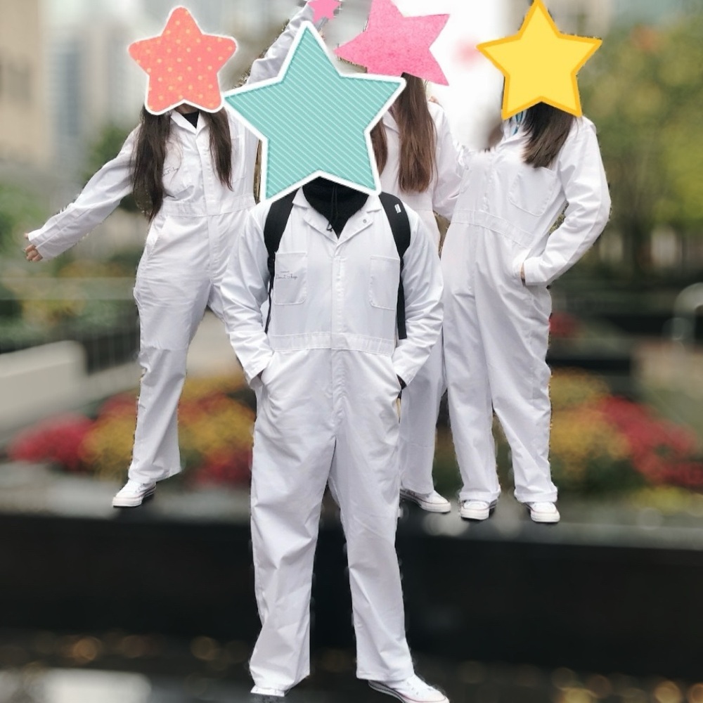GOOGLE White Donut Shop Jumpsuit